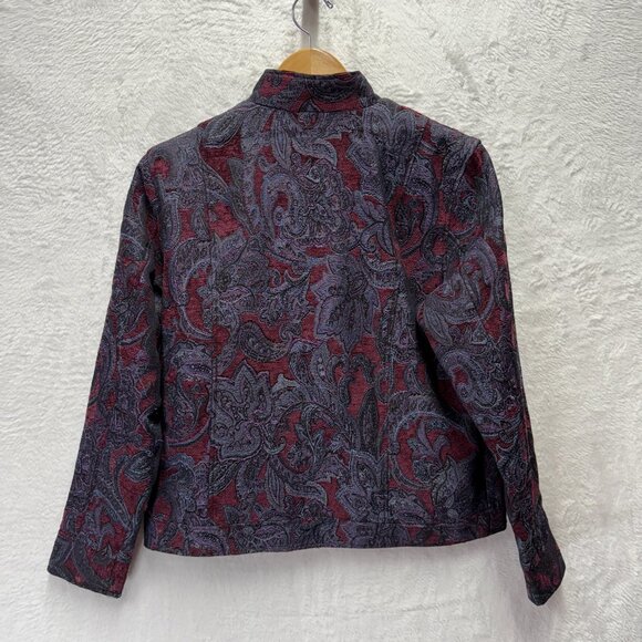 Vintage Coldwater Creek Tapestry Jacket Women Medium Purple Floral Sophisticated - Picture 5 of 13